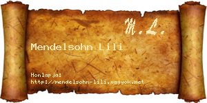 Mendelsohn Lili névjegykártya